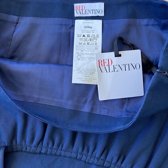 Red Valentino Skirt Midnight Blue Mini Ruffle Accent New With Tags Sz 8 - Picture 7 of 7